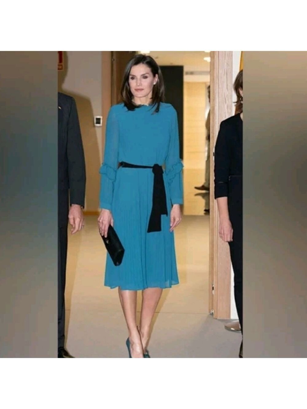 NWT Zara Teal Pleated Jumpsuit - Belted, Size L - Picture 6 of 16
